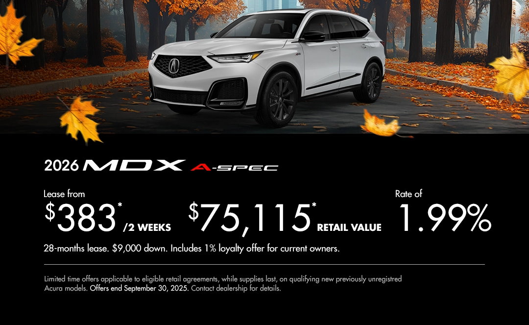 Bannière de Promotion Acura MDX 2026